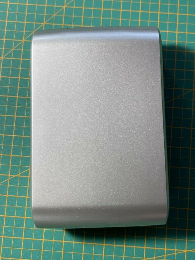Hardcover Hearing Aid Case Sonic Push Button Spring Silver/Black 3.5" x "2 x 1"