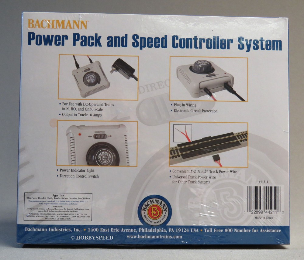 BACHMANN EZ TRACK POWER PACK & SPEED CONTROLLER HO N SCALE transformer BAC44211