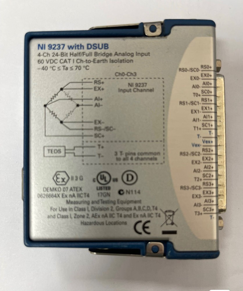 National Instruments NI 9237 cDAQ Strain / Bridge Input Module, D-Sub