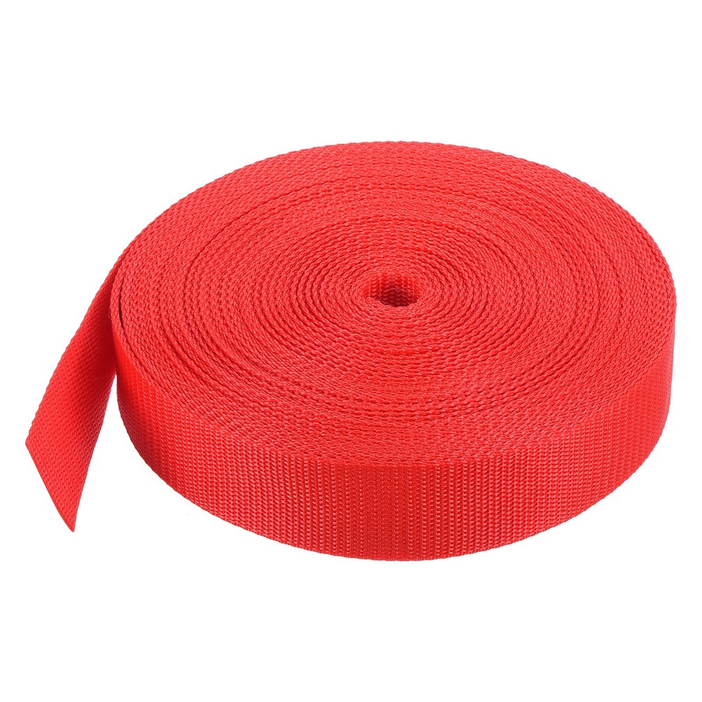 Lightweight Polypropylene Webbing Strap 3.8cm 25 Yard Orange Red