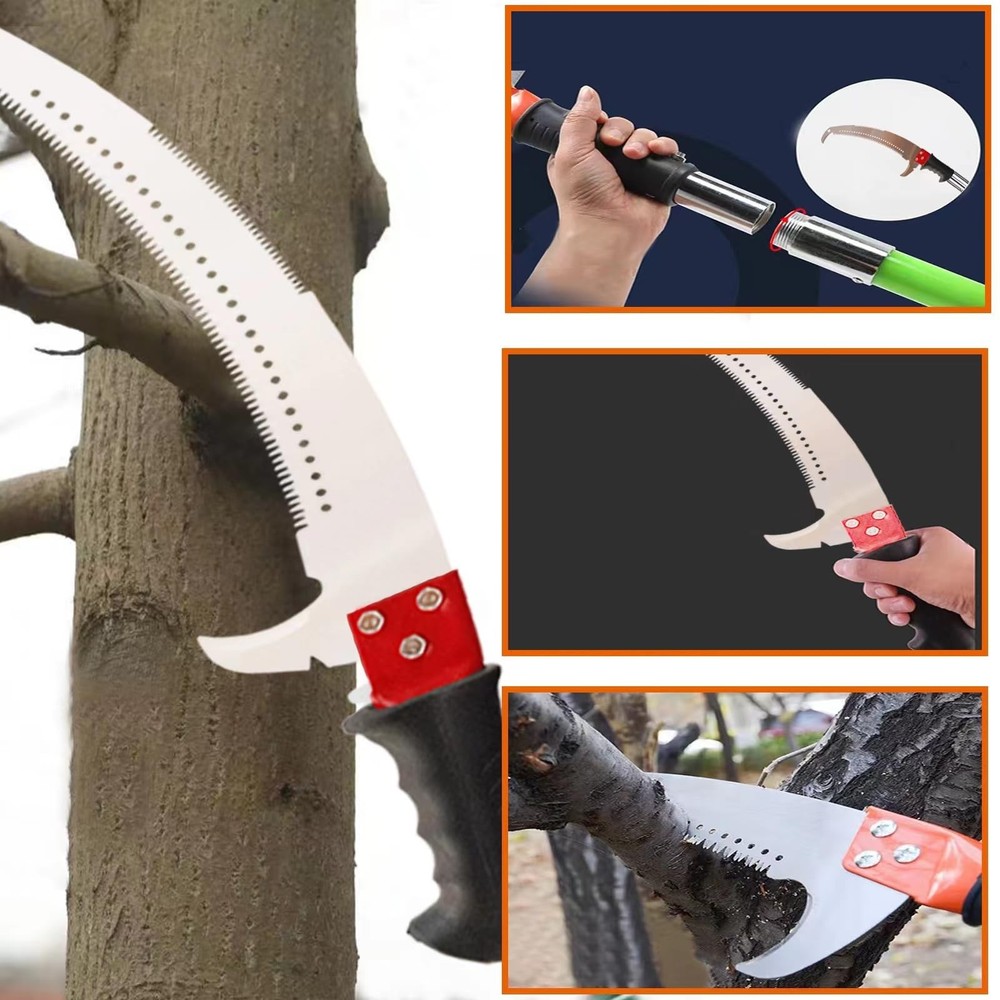 Manual Pole Saw 30 FT Extendable Tree Pruner High Branches Trimming for Pruni...
