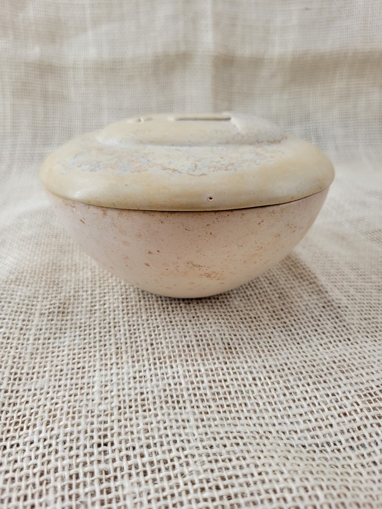 Hand Crafted Kenyan Stone Trinket Box Signed AHLO 1990