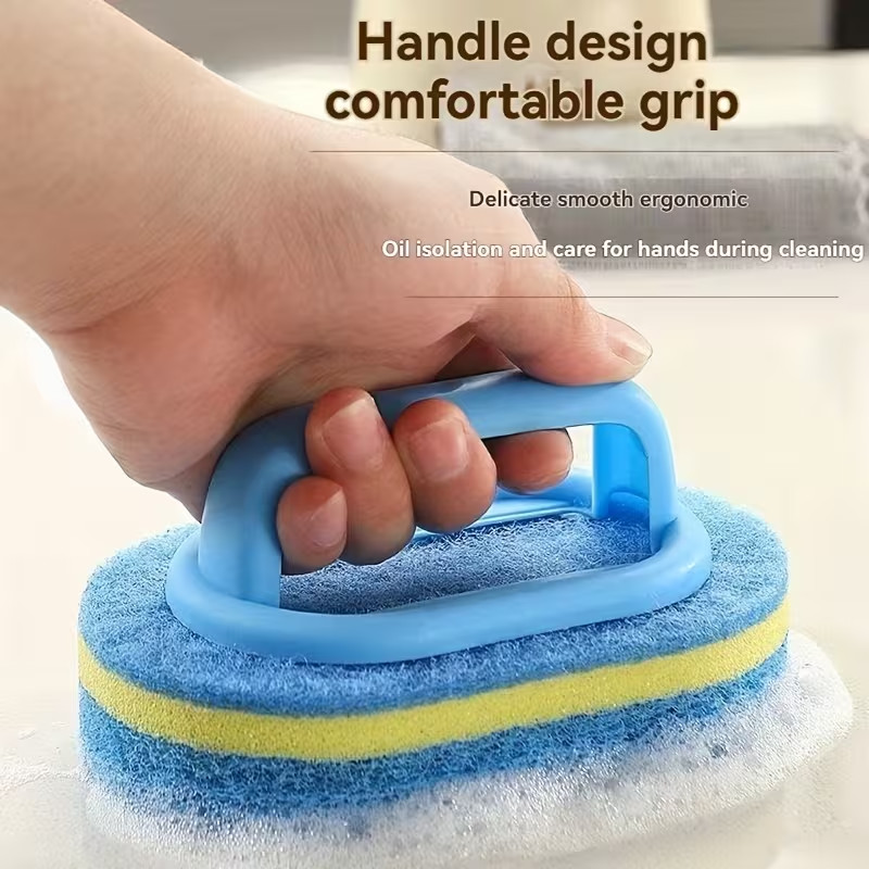 2Pcs Magic Double-Sided Cleaning Sponge Rust Remover Scrub Brush for Kitchen Use