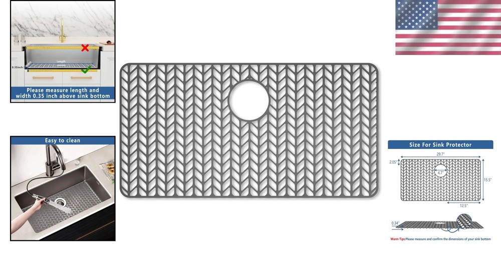 Durable Heat Resistant Silicone Sink Protector 30" x 16" - Kitchen Essential
