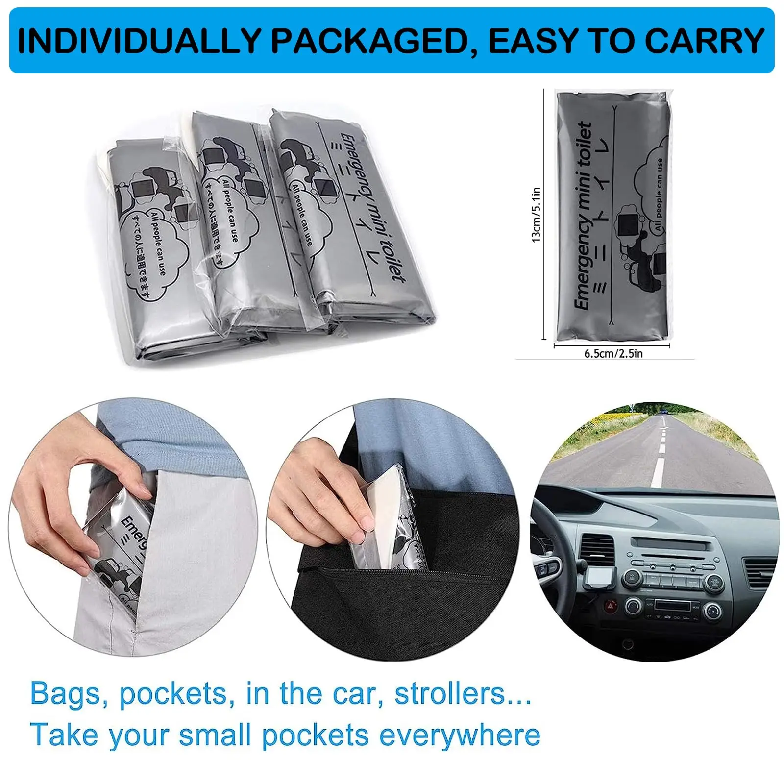 Pack of 32 Disposable Urinal Bags Camping Pee Bags Unisex Urine Bag Vomit Bag