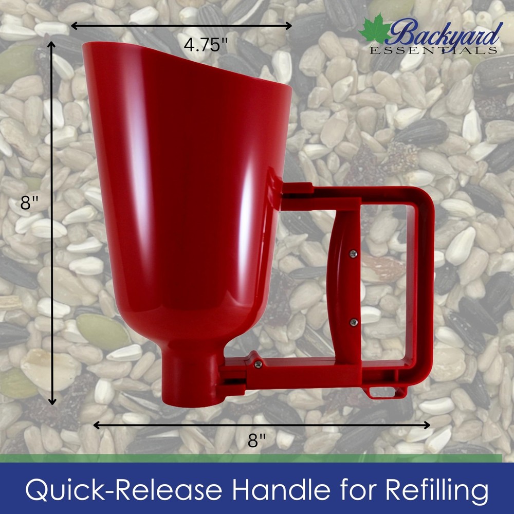 Bird Seed Scoop Quick Release Plastic Feeder Tool, 4 Cup Capacity