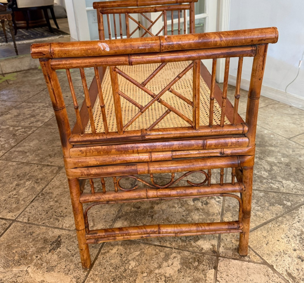 CHINESE CHIPPENDALE BAMBOO BENCH