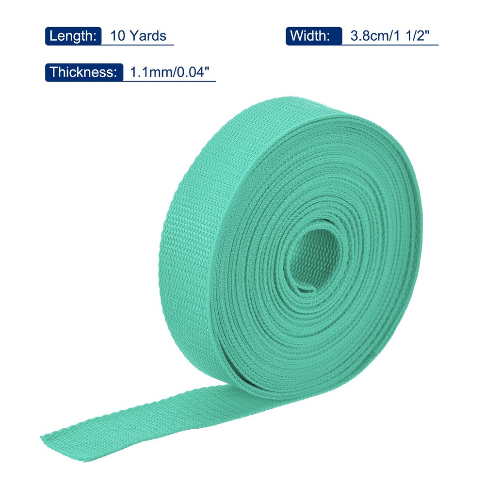 Lightweight Polypropylene Webbing Strap 3.8cm 10 Yard Turquoise Green