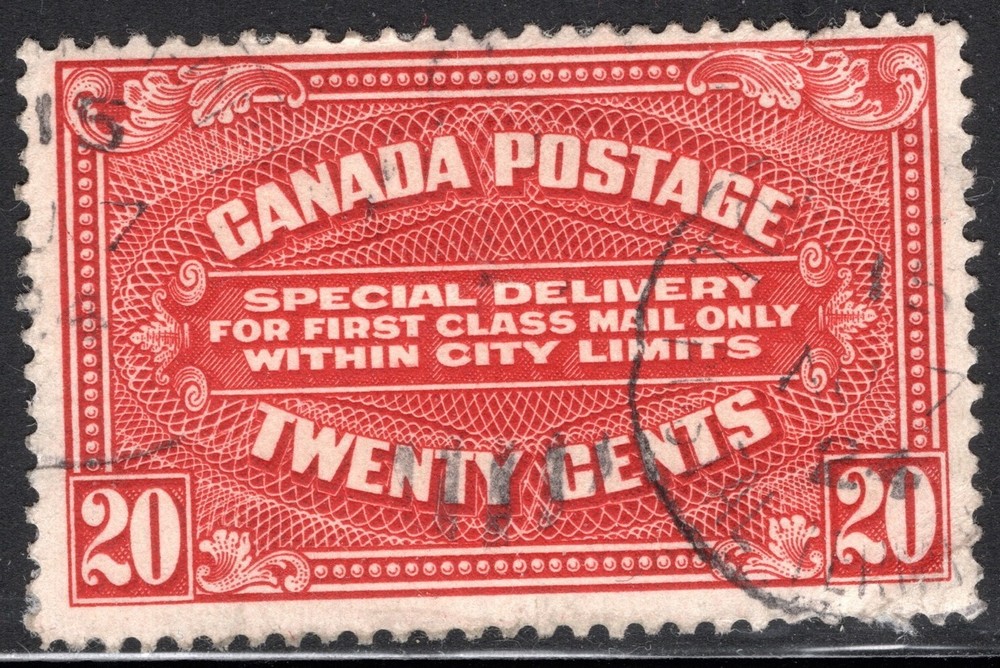 Canada Stamp Scott #E2, 20c, Special Delivery, Used, SCV$9 (B)