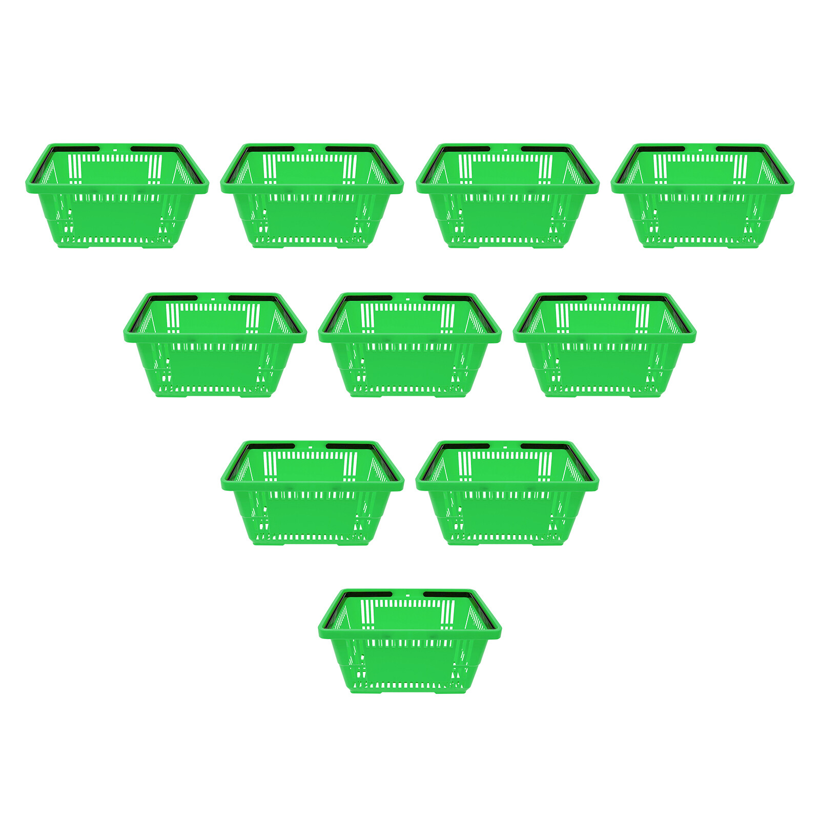 12PCS 28L Mesh Shopping Baskets with Handles Plastic Shopping Basket Portable