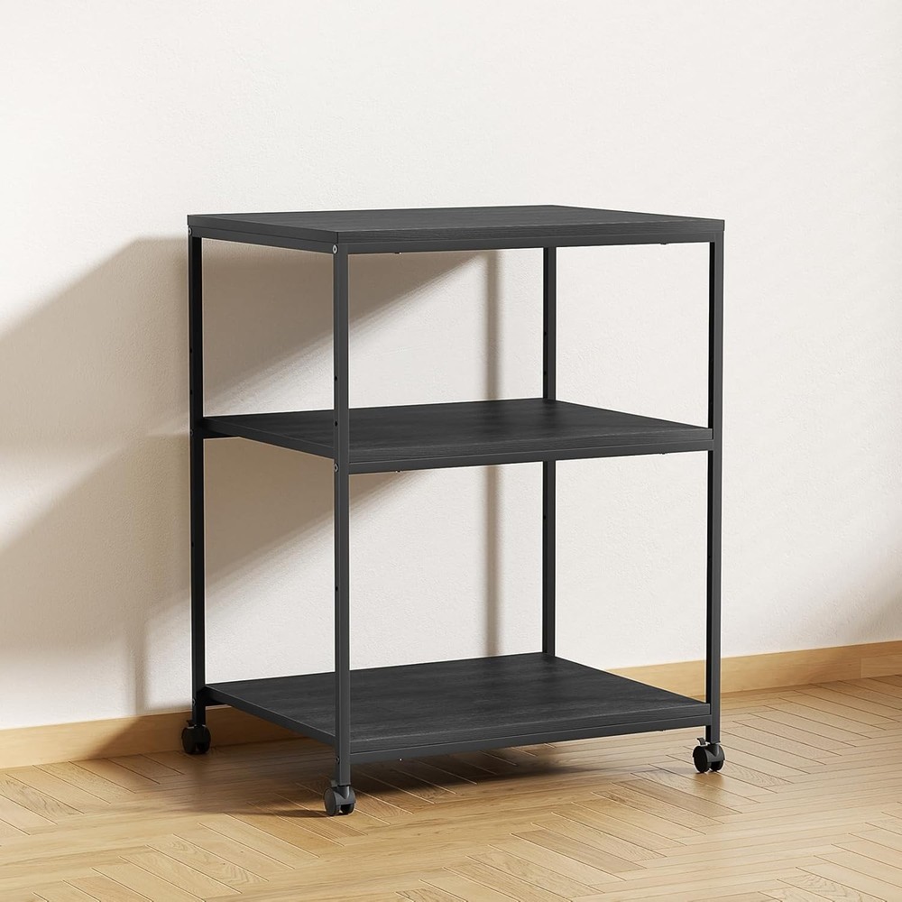Large Printer Stand W/ Wheels 3 Tier Printer Table Home Office Rolling Printer