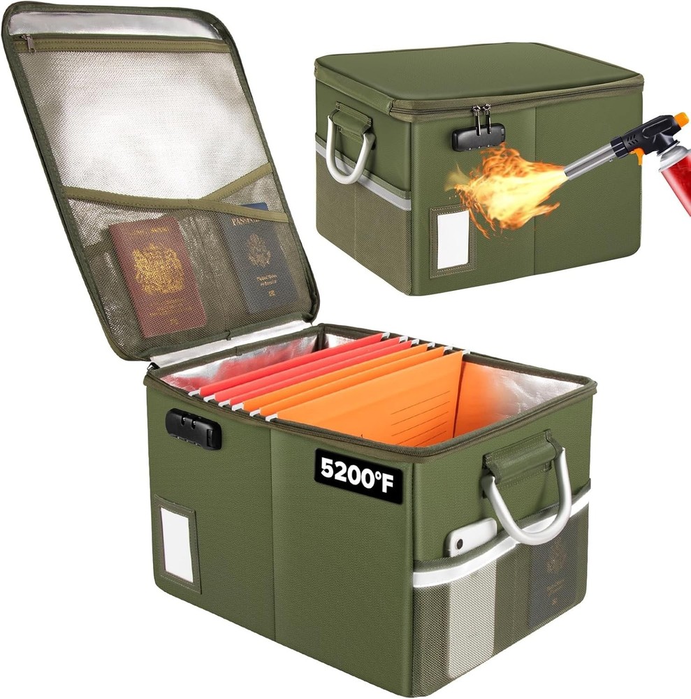 Fireproof Document Box Fireproof File Box W/ Lids Important Document Organizer
