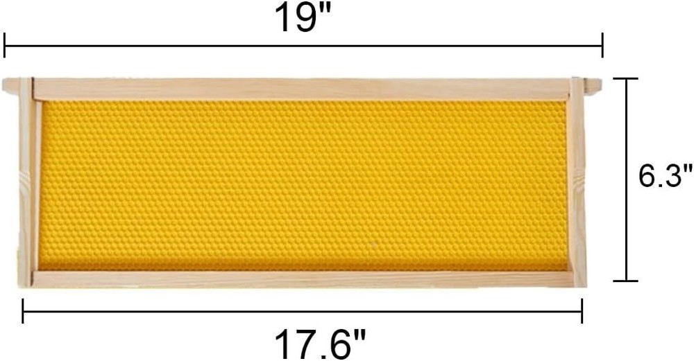 20 Pack Medium Super Beehive Frames with Wax Foundations Honey Bee Frames New
