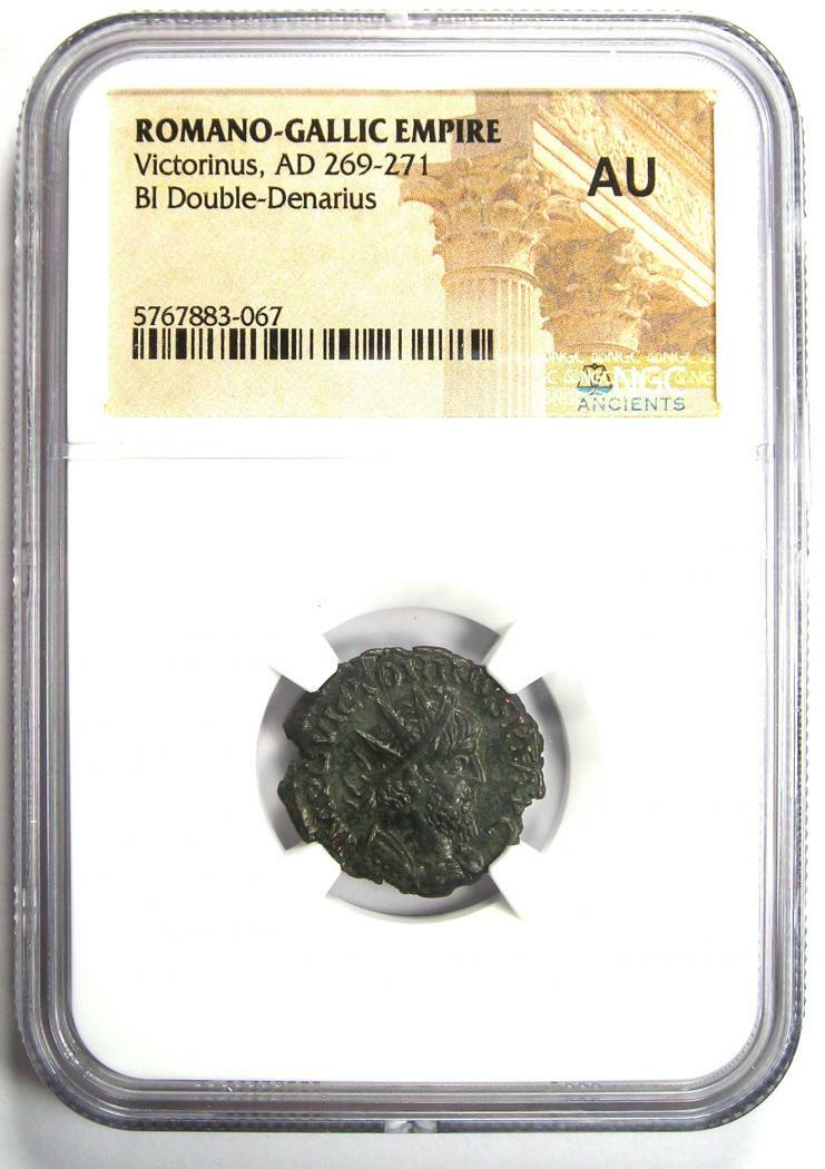 Romano Gallic Victorinus BI Double Denarius Coin 269-271 AD - Certified NGC AU
