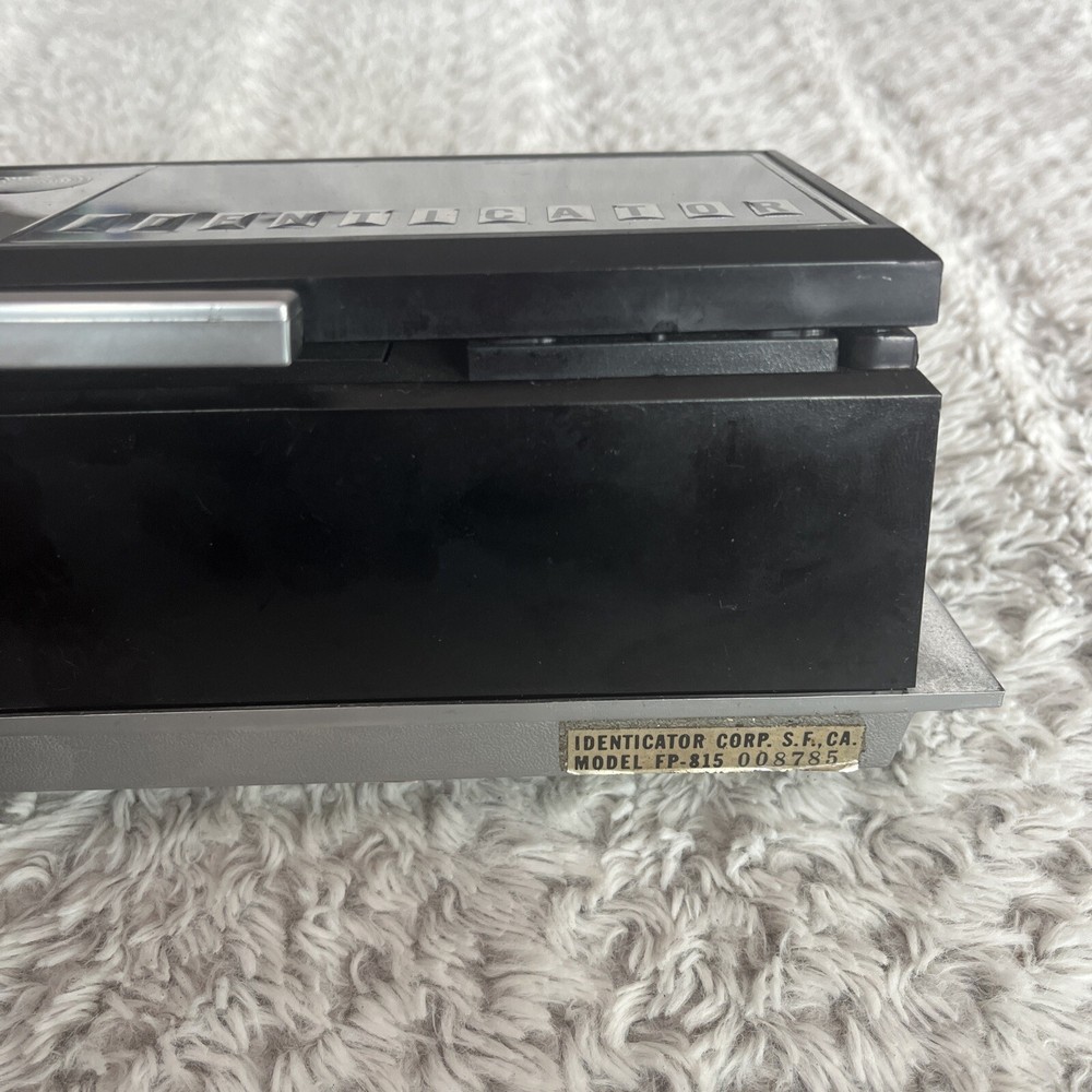 Vintage 1973 IDENTICATOR Fingerprint Machine Model FP-815