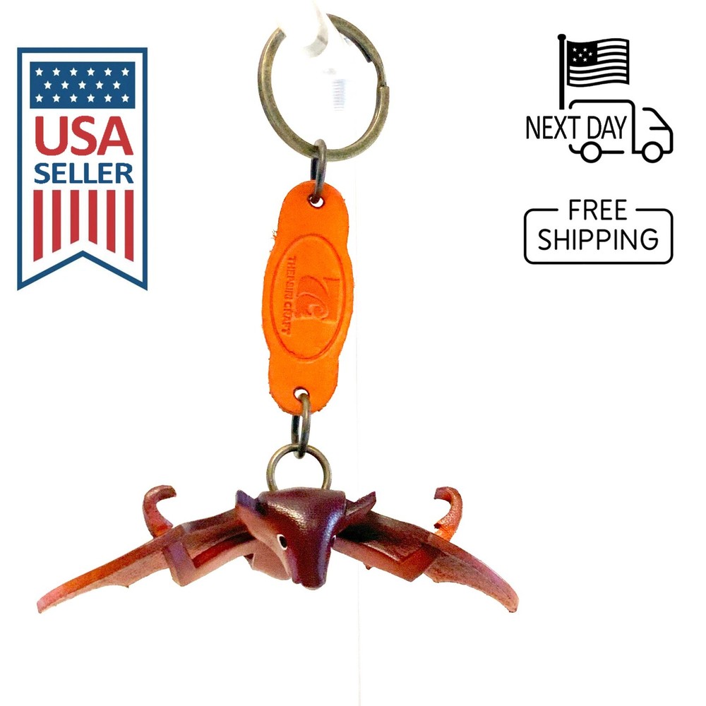 Bat Handmade Leather Keyring