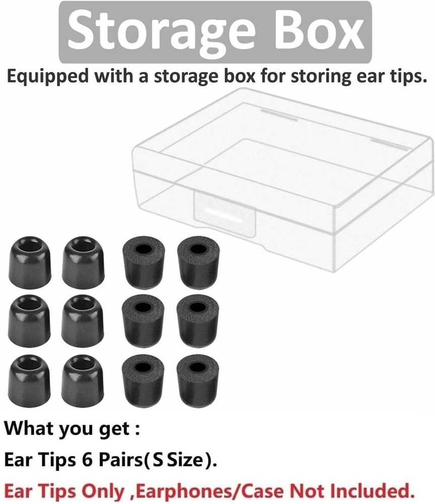 BLLQ Memory Foam Tip Compatible with Powerbeats Pro Small, Black