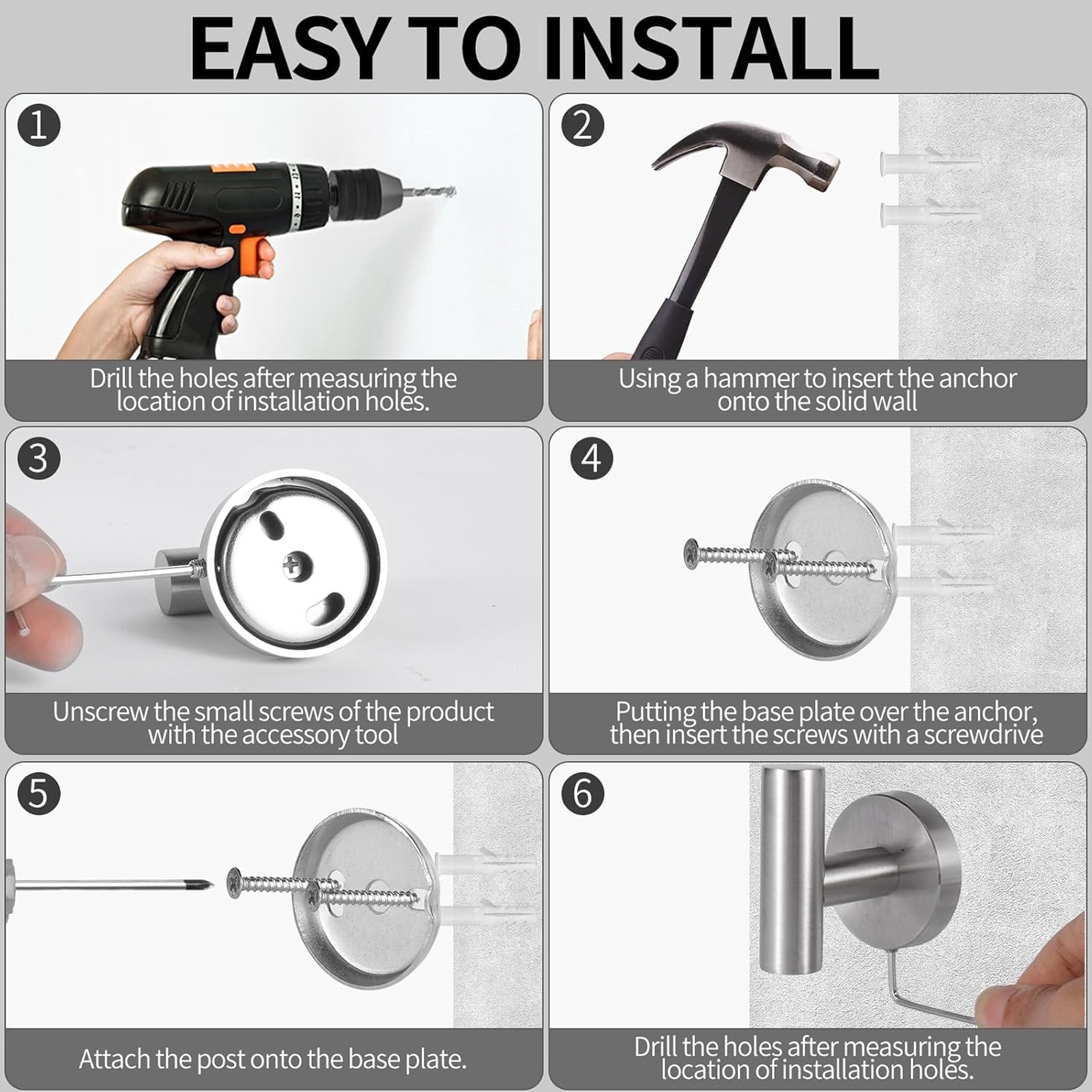 14 Pcs Black Bathroom Hardware Set Stainless Steel Towel Bar Towel Racks Hooks