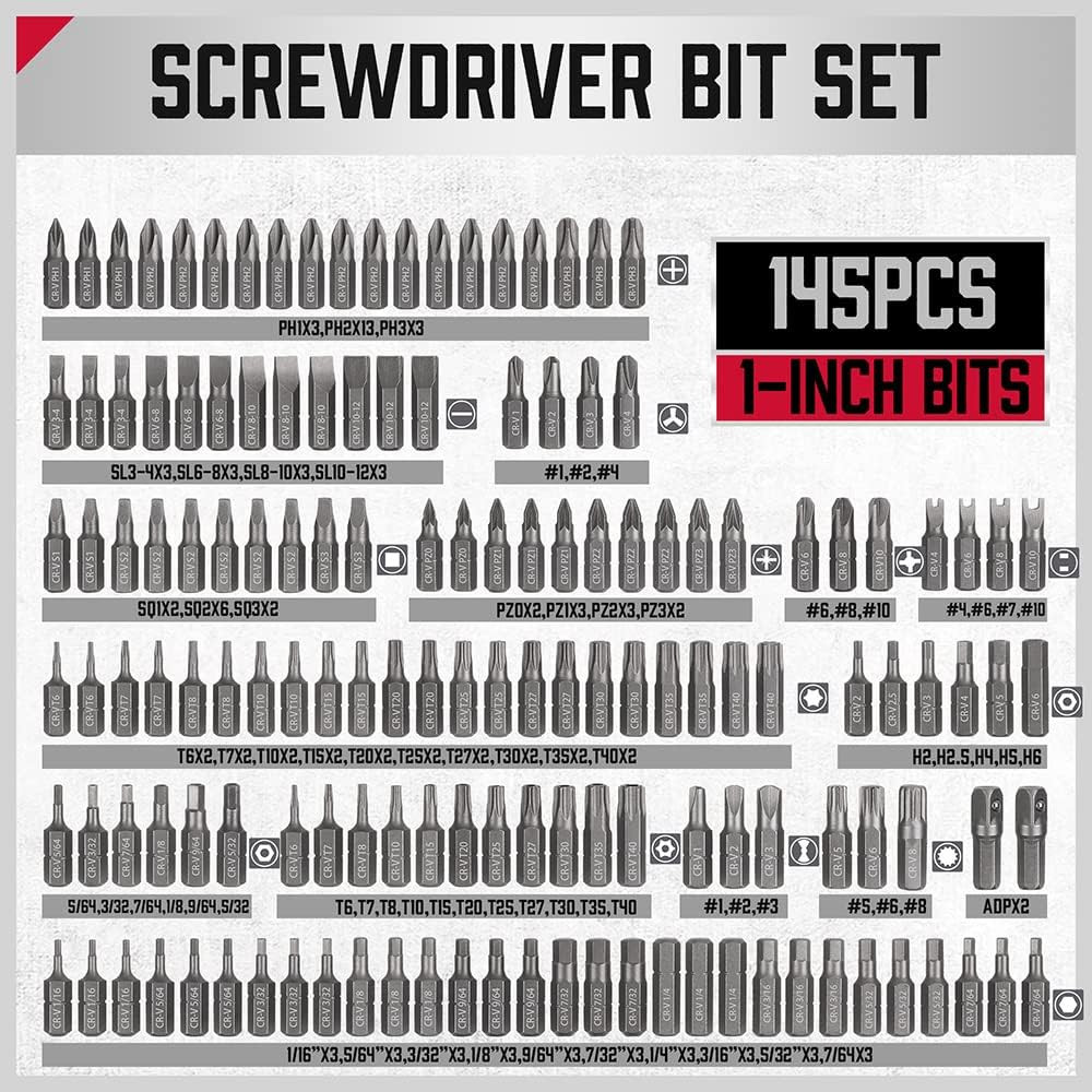232-Piece Ultimate Screwdriver Bit Set - Security Bit Set, Screw Driver Bit Set,