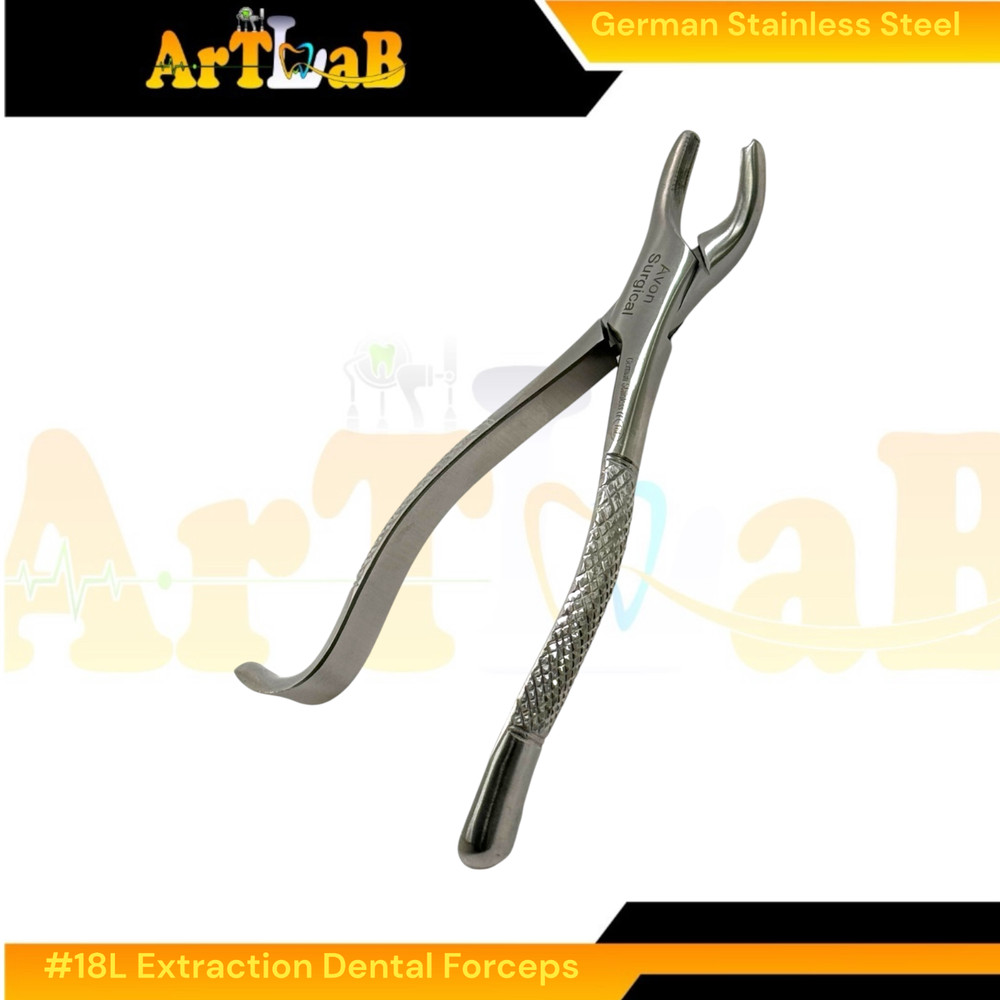 18L Upper First & Second Molar Extraction with Serrated Jaw, Hook Handle (1pc)