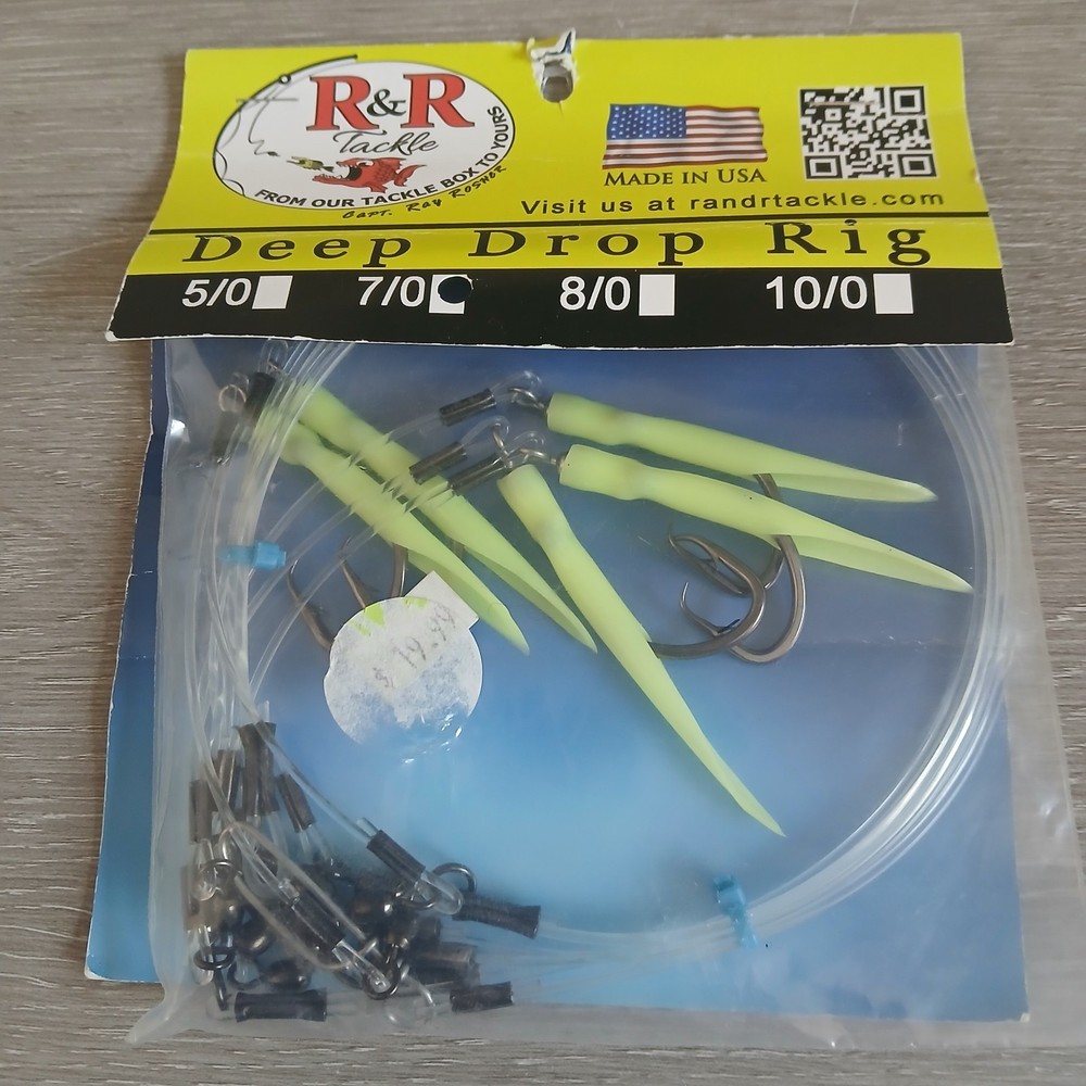 R&R Tackle Deep Drop Rig 7/0 Pack Glow Tubes Pack Set