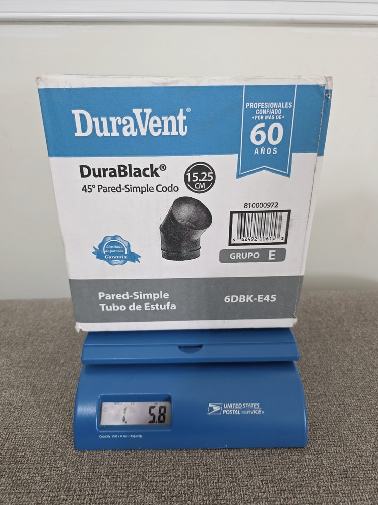 DURAVENT 6" DURABLACK- 45 Degree Elbow #6DBK-E45
