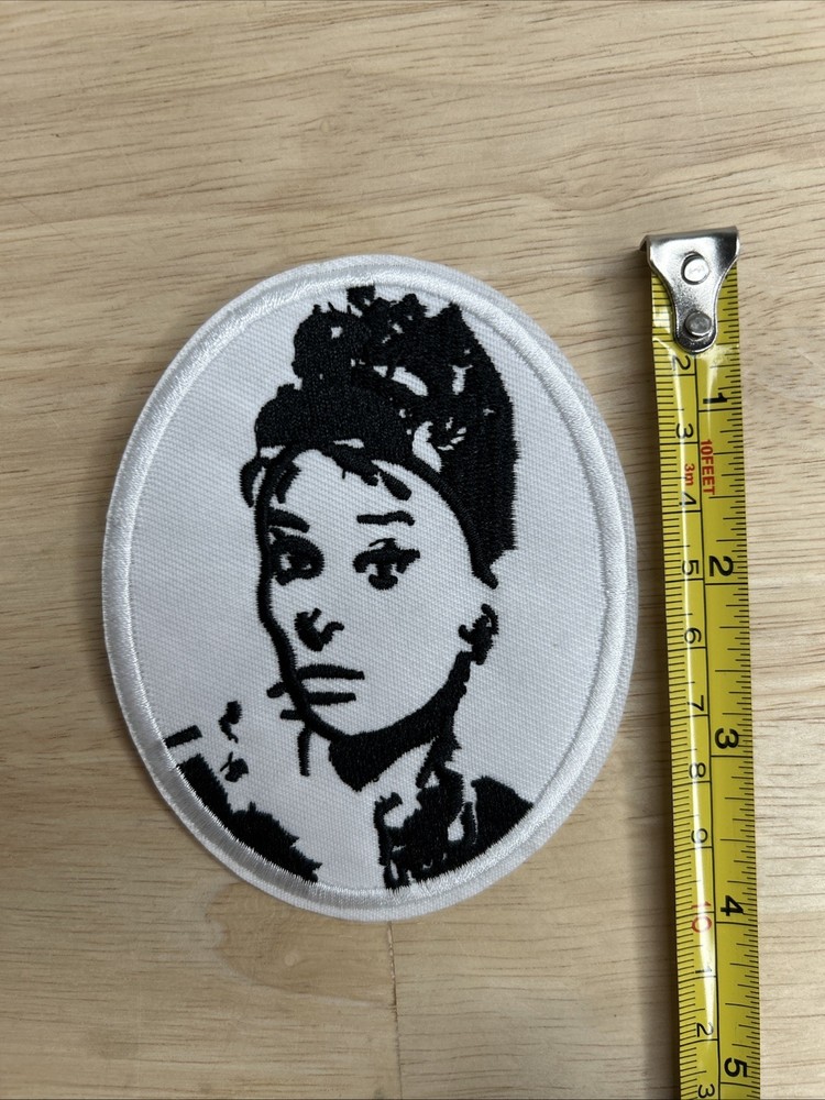 Audrey Hepburn Embroidered Iron On Patch