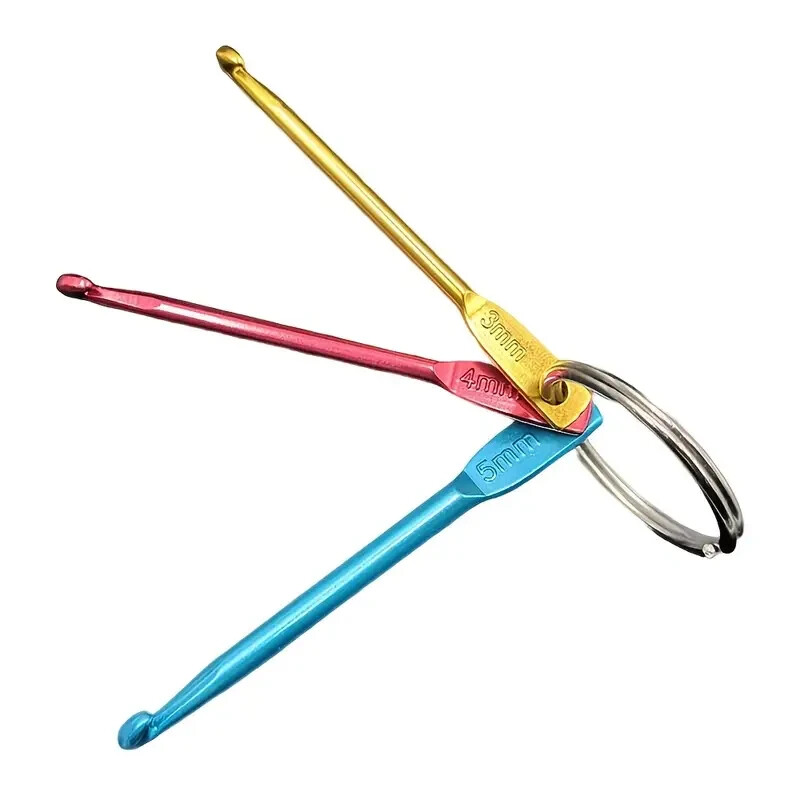 Crochet Hook Travel Set 3-4-5MM Sizes Included on a Split Ring