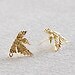 One Pair Solid Brass Earring Post with Sterling Silver Pin-Bird (4901C-C)