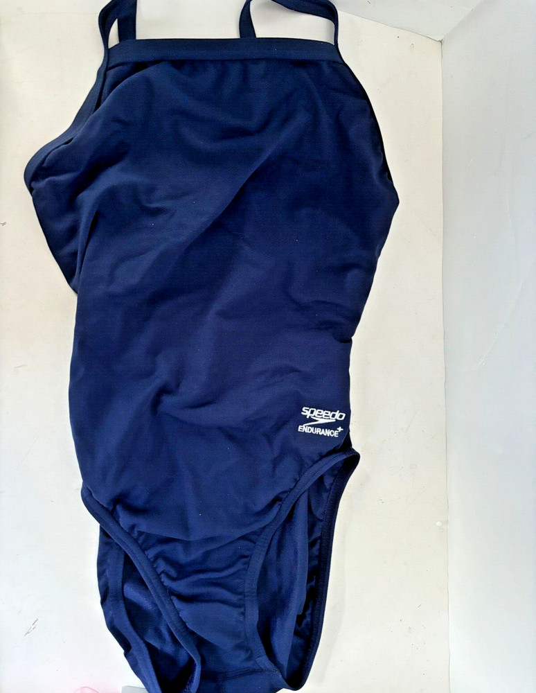 NWT Speedo Swimsuit Endurance Training Flyback Womens 28 (2) Navy. SEE SIZING