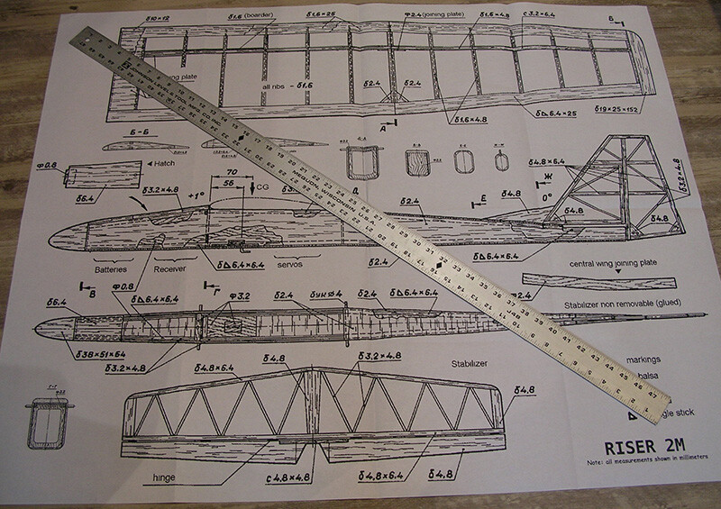Model Airplane Plans (RC): RISER 2-Meter 78" Sailplane