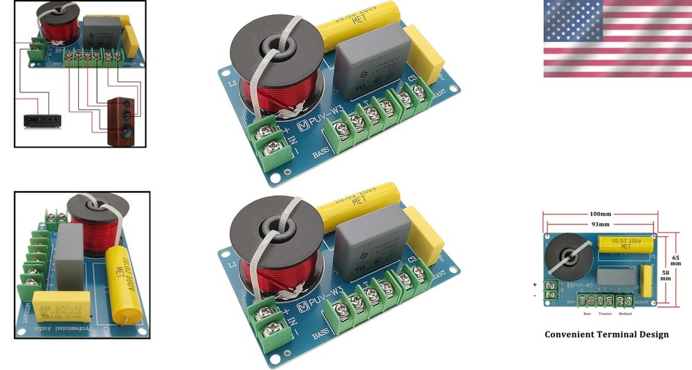 200W 3-Way Passive Crossover – Elevate Your HiFi Speakers, 4-8 Ohm Compatibility