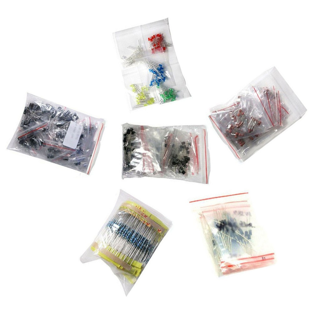 1390PCS Electronic Components Kit LED Diodes Resistors Electrolytic Capacitors