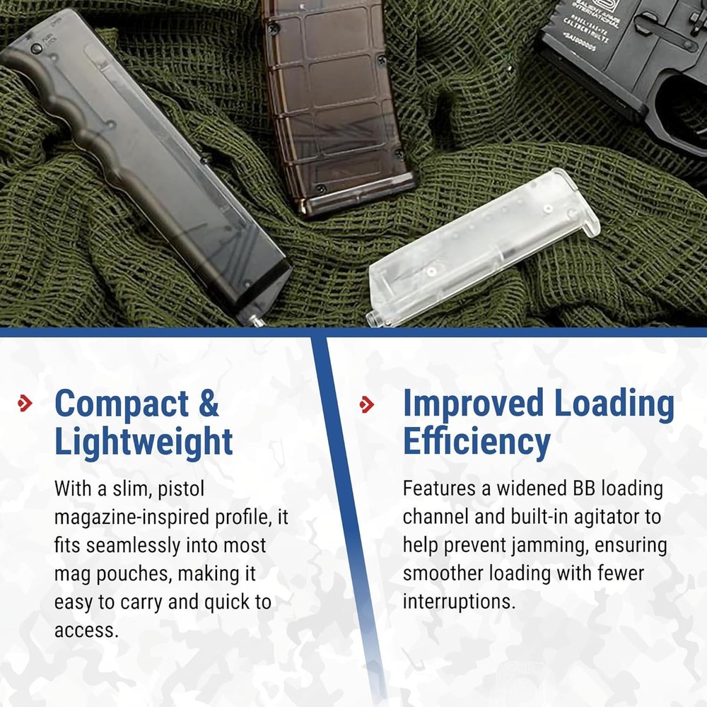 Universal Blue 120rd Airsoft Speed Loader – Lightweight with Enhanced Features