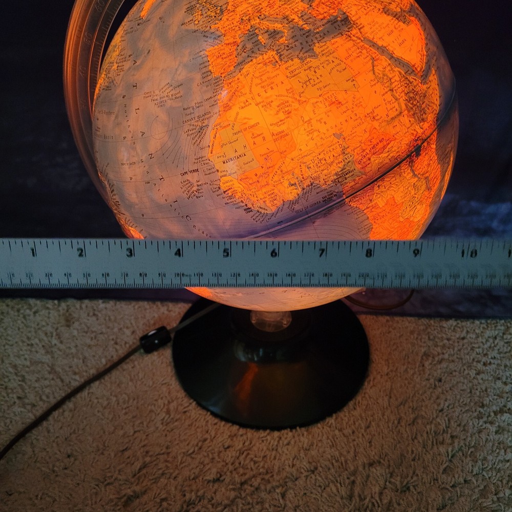 Vintage 80's Earth Globe Scan Lighted lliuminated World