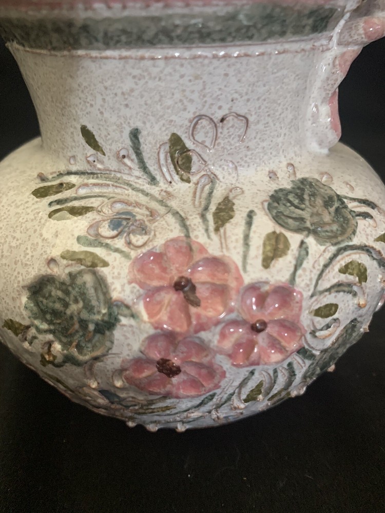 Ainring Keramik 5” Mini Pitcher Flowers Glazed Ceramic Handmade GERMANY