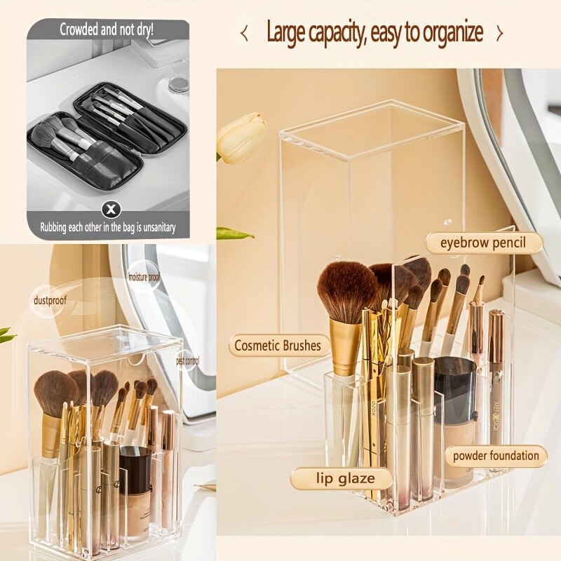 Adjustable Acrylic Makeup Brush Holder
