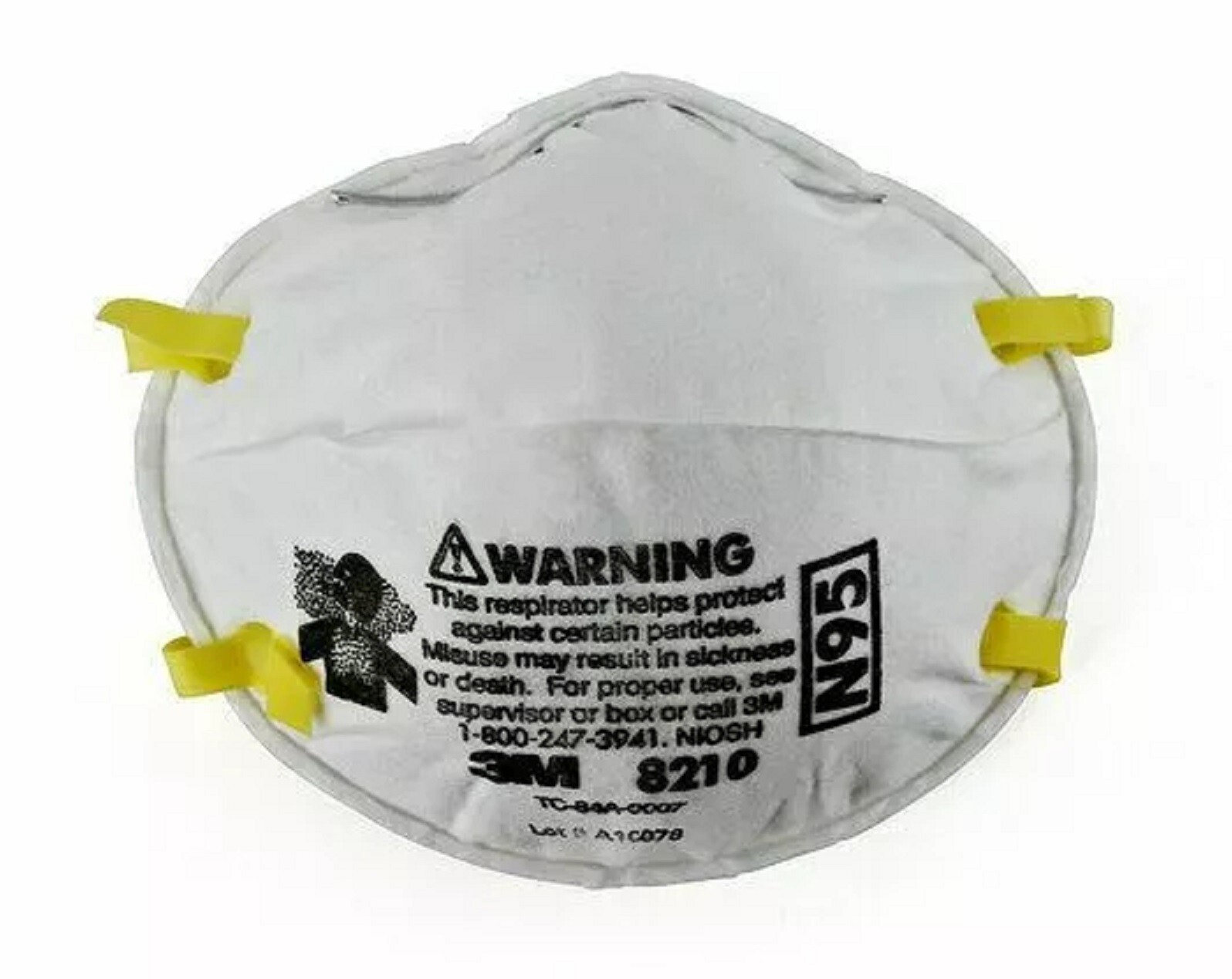 1- Box Of 20 3M 8210 N95 Disposable Protective Particulate Respirator Dust Mask