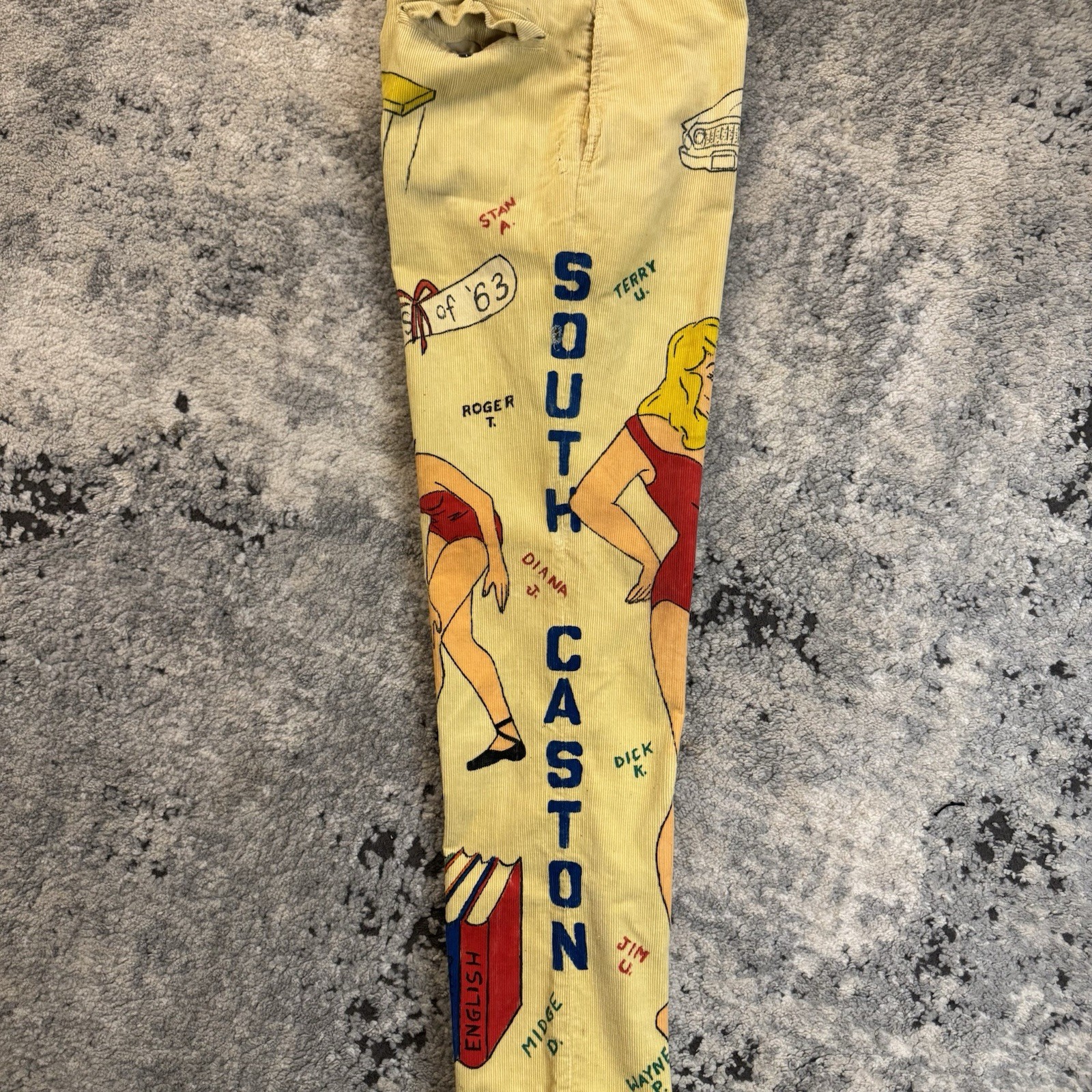 Vintage 60s Senior Cords Indiana South Caston 1963 Hand Painted Pants