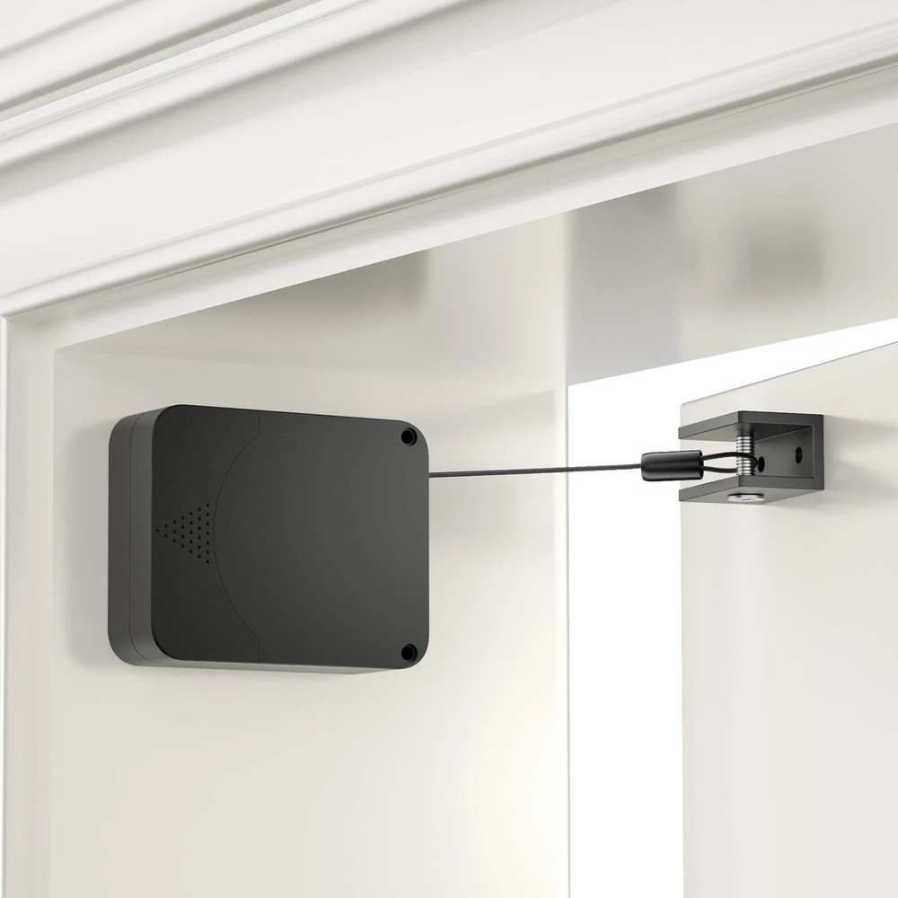Retractable Automatic Door Closer with Anti-Slam Function - No-Screw Install for