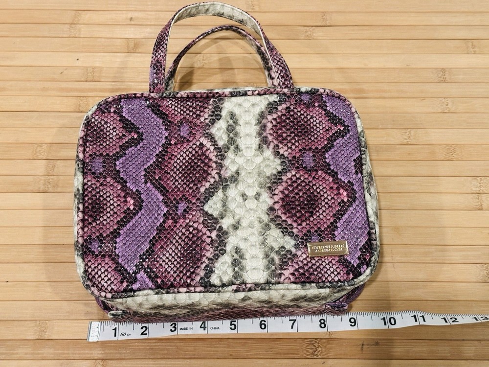 Stephanie Johnson Java ML Traveler Cosmetic Case Purple Snake Skin Print