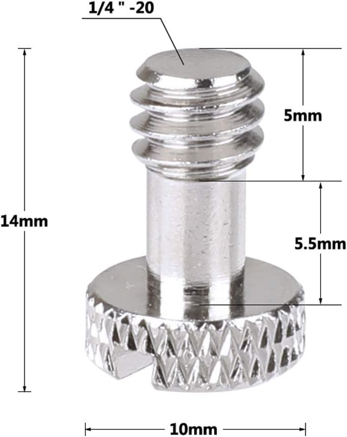 Camera Screw with 1/4"-20 & 3/8"-16 for Quick Release 1, Silver