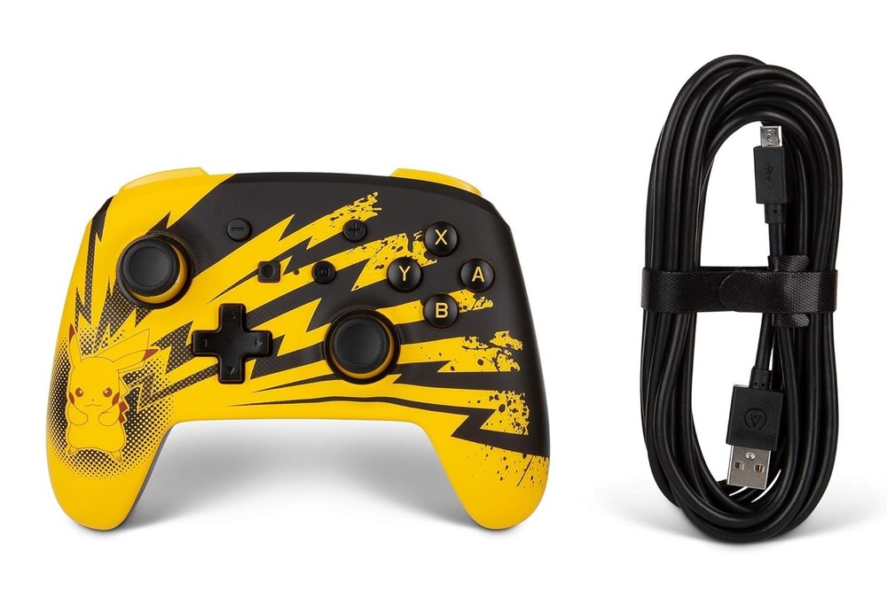 NEW PowerA Enhanced Wired Controller Pikachu Lightning for Nintendo Switch