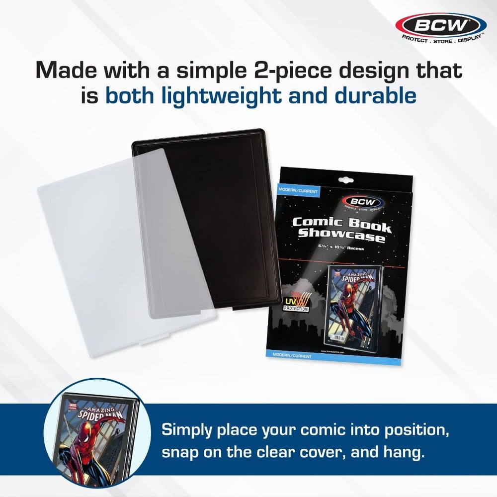 4 BCW Current Comic Book UV Resistant Black Showcases