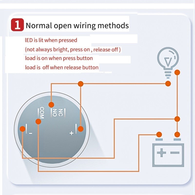 12mm DPDT Illuminated ON/OFF Round Plastic Push Button Switch (LAS2Y-Z)