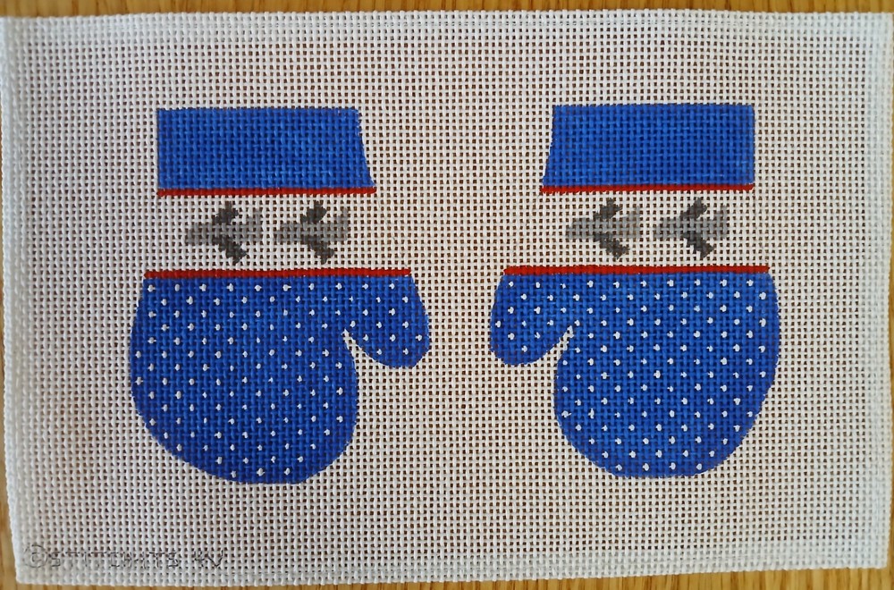 Five hand painted Stitch-Its 14-count needlepoint mini canvases - Airplanes