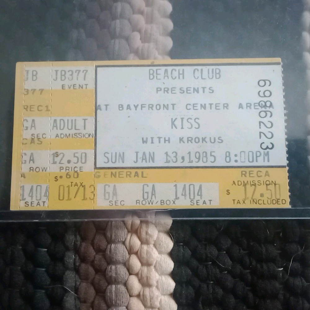Kiss 💋 Ticket Stub History 🎸 With Krokus,St Petersburg Florida 1-13-85, 👀