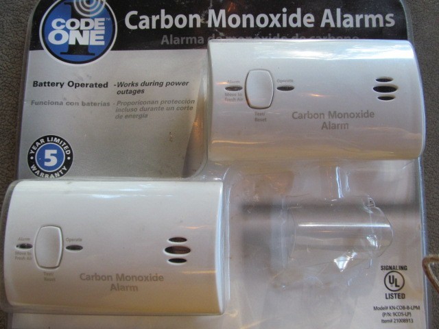 2-pack Code One Carbon Monoxide Alarms Battery Operated NEW