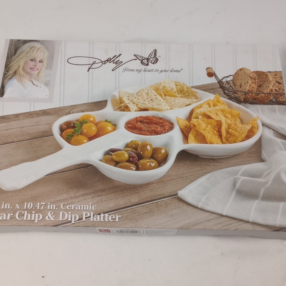 Dolly Parton Stoneware Guitar Chip & Dip Serving Platter