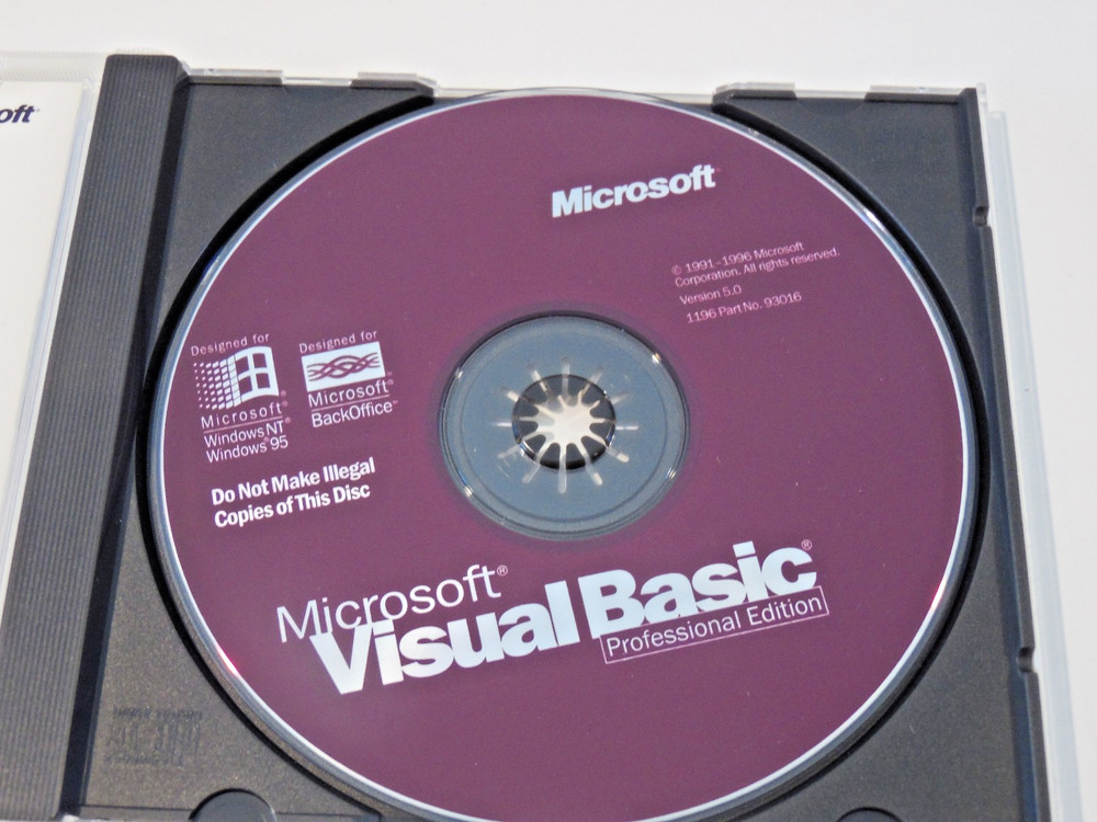Microsoft Visual Basic 5.0 Professional Edition VB5 Pro CD-ROM in Retail Box